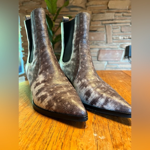 PAIGE Willa Western Bootie in Lizard Gray - Picture 3 of 7